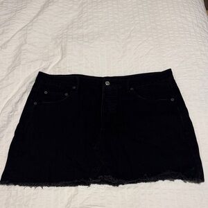 Classic Black Denim Skirt